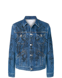 Giacca di jeans ricamata blu di Givenchy