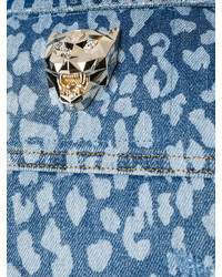 Giacca di jeans stampata blu di Philipp Plein