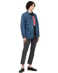 Giacca di jeans stampata blu di Kuro