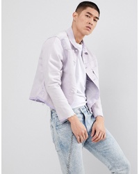 Giacca di jeans viola chiaro