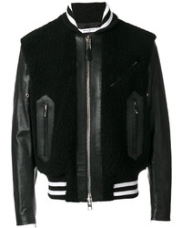 Giacca di lana a righe orizzontali nera di Givenchy