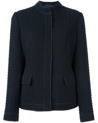 Giacca di lana testurizzata blu scuro di Armani Collezioni