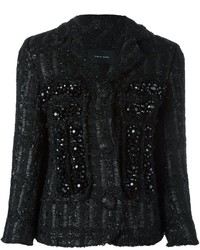Giacca di tweed decorata nera di Simone Rocha