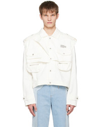 Gilet di jeans bianco di Feng Chen Wang