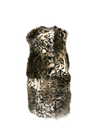 Gilet di pelliccia leopardato marrone chiaro di Stella McCartney