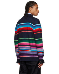 Giubbotto bomber di lana lavorato a maglia multicolore di Junya Watanabe