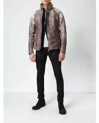 Giubbotto bomber in pelle marrone di Isaac Sellam Experience
