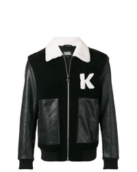 Giubbotto bomber nero e bianco di Karl Lagerfeld