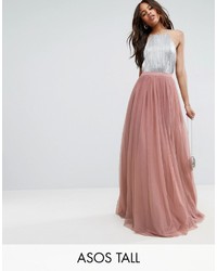 Gonna lunga in tulle rosa