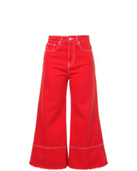 Gonna pantalone di jeans rossa di MSGM