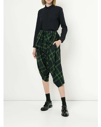 Gonna pantalone scozzese verde scuro di Comme Des Garçons Vintage