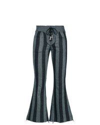 Jeans a campana a righe verticali grigio scuro di MARQUES ALMEIDA