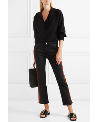 Jeans a campana a righe verticali neri di Victoria Victoria Beckham