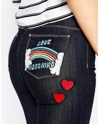 Jeans a campana blu scuro di Love Moschino