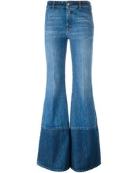 Jeans a campana blu di Alexander McQueen