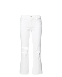 Jeans a campana strappati bianchi di J Brand
