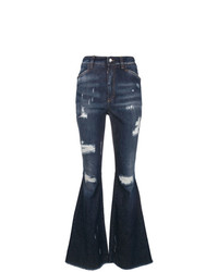 Jeans a campana strappati blu scuro di Dolce & Gabbana