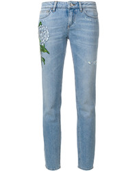 Jeans a fiori azzurri di Dolce & Gabbana