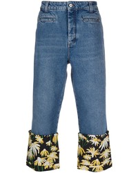 Jeans a fiori blu di Loewe