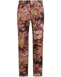 Jeans a fiori multicolori