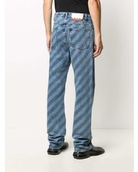 Jeans a righe orizzontali blu di Marni