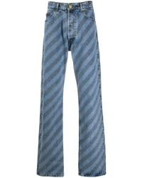 Jeans a righe orizzontali blu di Marni
