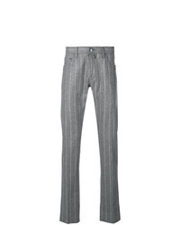 Jeans a righe orizzontali grigi