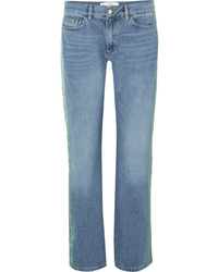 Jeans a righe verticali azzurri