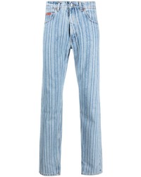 Jeans a righe verticali azzurri di Martine Rose
