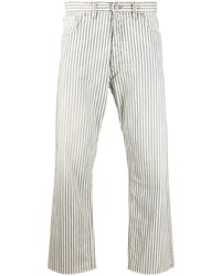 Jeans a righe verticali bianchi