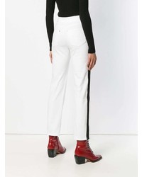 Jeans a righe verticali bianchi di Balmain