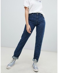 Jeans a righe verticali blu scuro di Lee