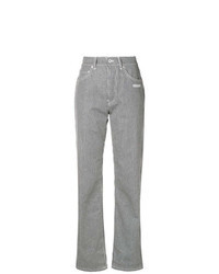 Jeans a righe verticali grigi