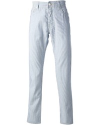 Jeans a righe verticali grigi