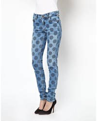 Jeans aderenti a pois blu di House of Holland
