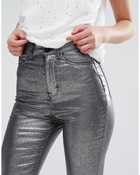 Jeans aderenti argento di WÅVEN