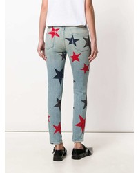 Jeans aderenti con stelle azzurri di Stella McCartney