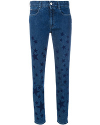 Jeans aderenti con stelle blu scuro