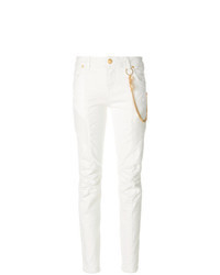 Jeans aderenti decorati bianchi