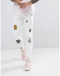 Jeans aderenti decorati bianchi di ASOS DESIGN