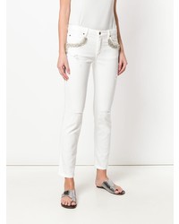 Jeans aderenti decorati bianchi di Ermanno Ermanno