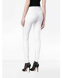 Jeans aderenti decorati bianchi di Balmain