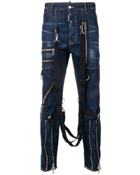 Jeans aderenti decorati blu scuro di DSQUARED2