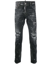 Jeans aderenti decorati neri di DSQUARED2