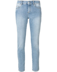 Jeans aderenti di cotone azzurri di Alexander McQueen