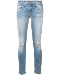 Jeans aderenti di cotone azzurri di R 13