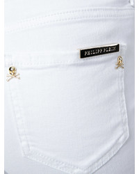Jeans aderenti di cotone bianchi di Philipp Plein