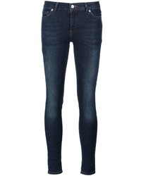 Jeans aderenti di cotone blu scuro di Anine Bing