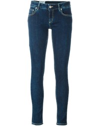 Jeans aderenti di cotone blu scuro di Dondup