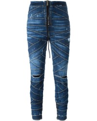 Jeans aderenti di cotone blu scuro di Dsquared2